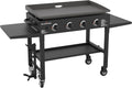 36" Gas Griddle Cooking Station 4 Burner Flat Top Gas Grill Propane Fueled Restaurant Grade Professional 36" Outdoor Griddle Station with Side Stands (1554)