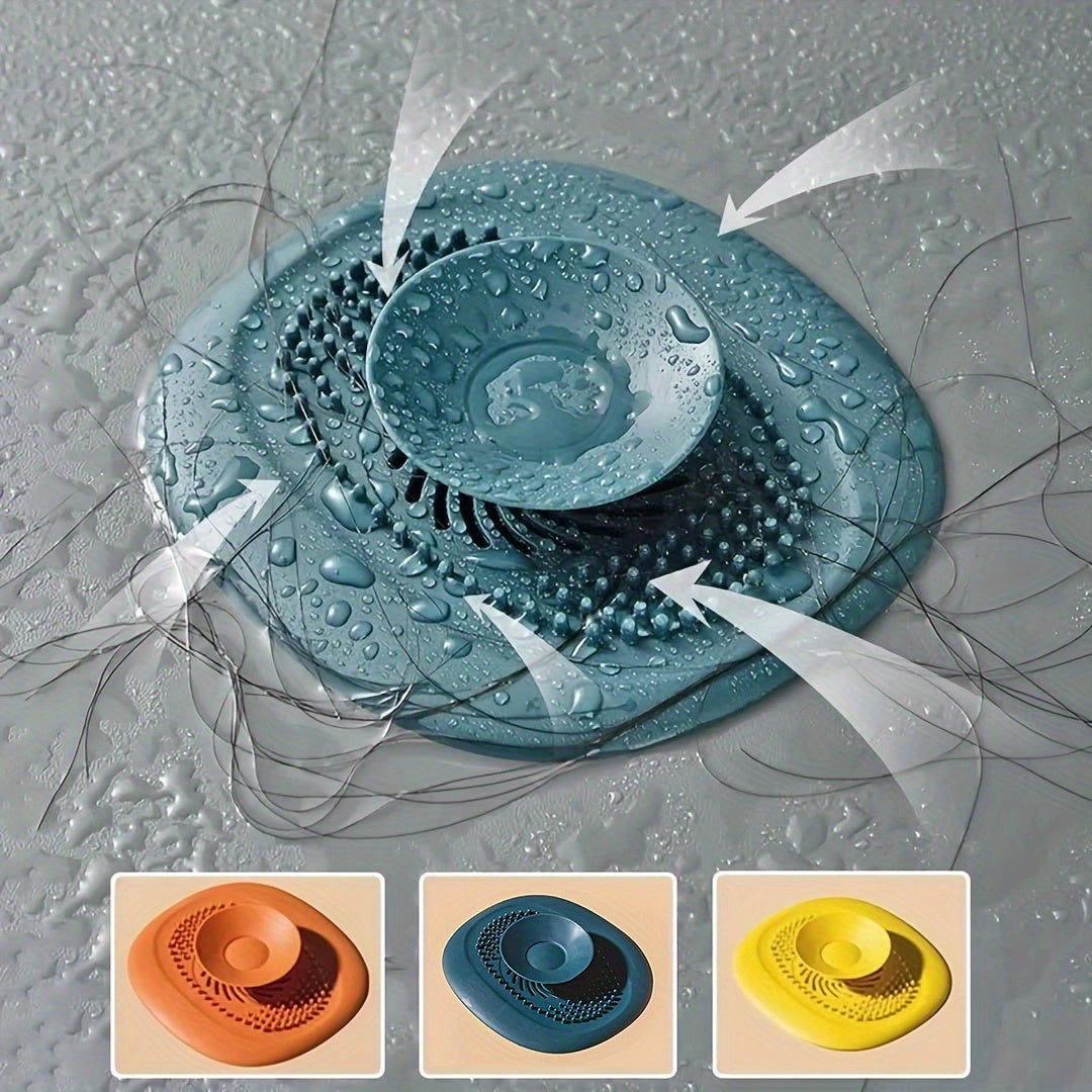Zareline™ 4-Piece Ultra Fast Silicone Floor Drain Set - Anti-Odor Hair Catcher & Shower Filter