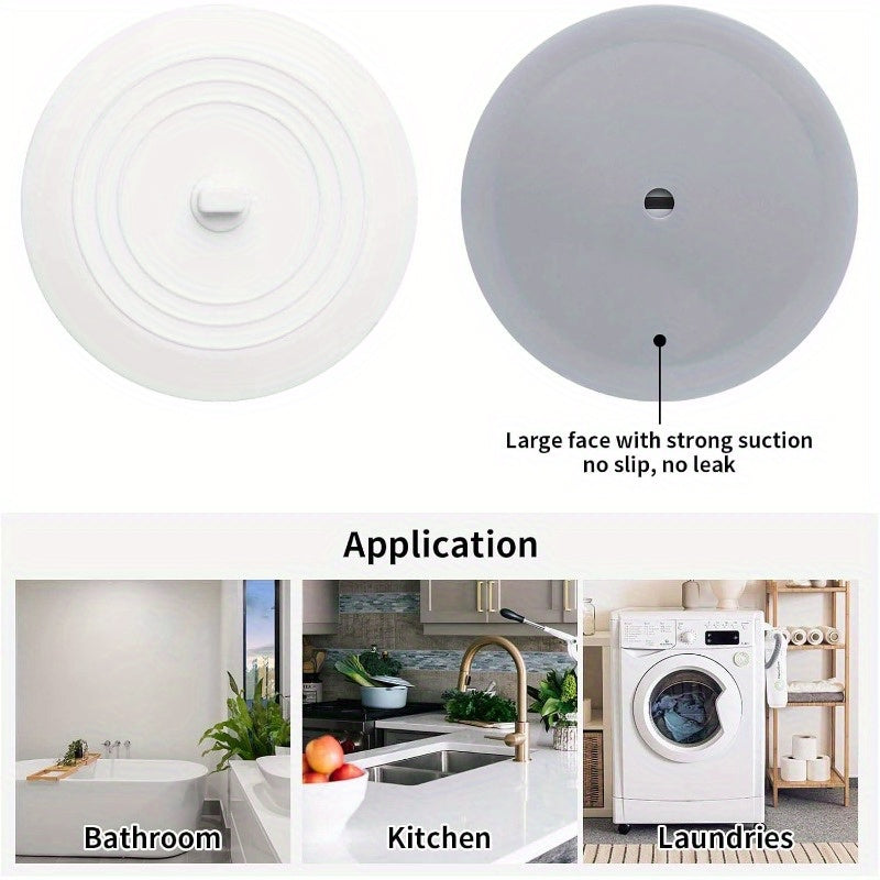 Zareline™ 2-Pack Silicone Bathtub Drain Stopper - Universal Leak-Proof Sink Plug