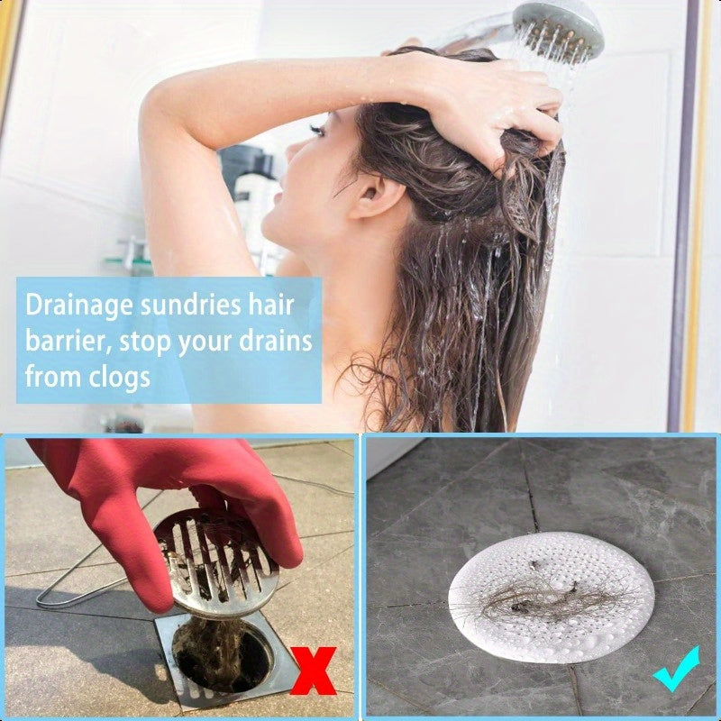 Zareline™ 2-Pack Silicone Shower Drain Hair Catcher with Suction Cups - Black Anti-Slip Strainer