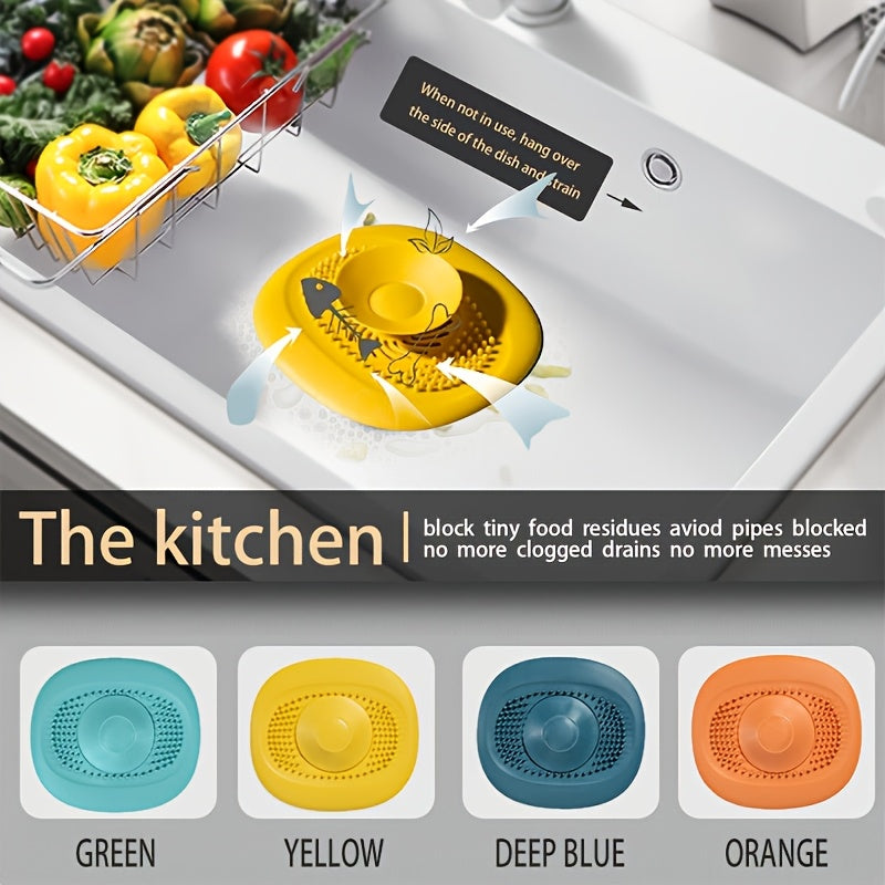 Zareline™ 4-Piece Ultra Fast Silicone Floor Drain Set - Anti-Odor Hair Catcher & Shower Filter