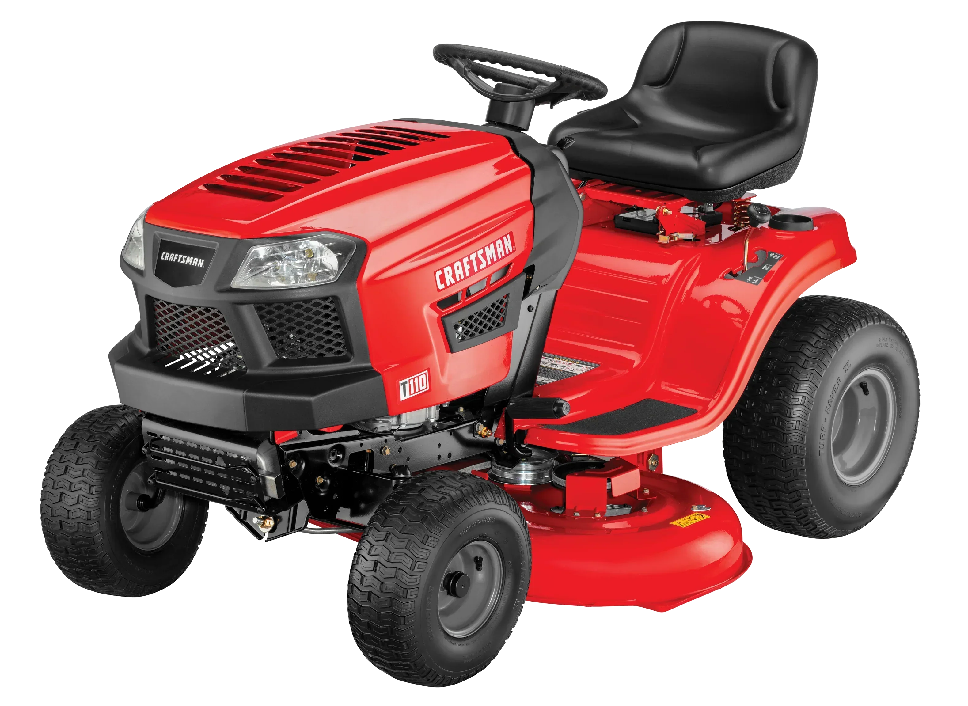 Craftsman T110 42-in Riding Lawn Mower 17.5 HP Briggs & Stratton Engine 7-Speed Transmission Model 13AN77XS093