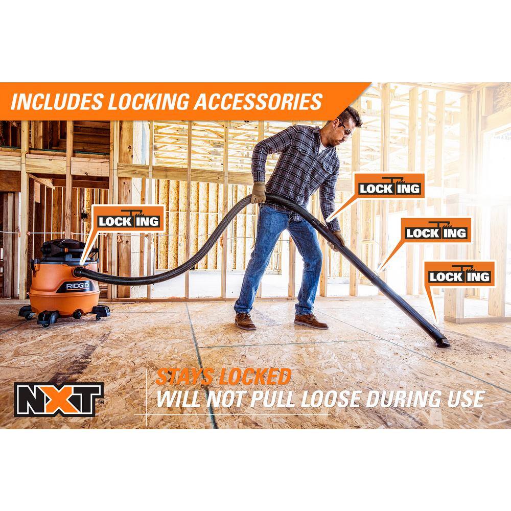 16 Gallon 6.5 Peak HP NXT WetDry Shop Vacuum with Detachable Blower Filter Locking Hose and Accessories HD1600
