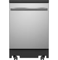 GE 24 Stainless Steel Portable Dishwasher With Sanitize Cycle