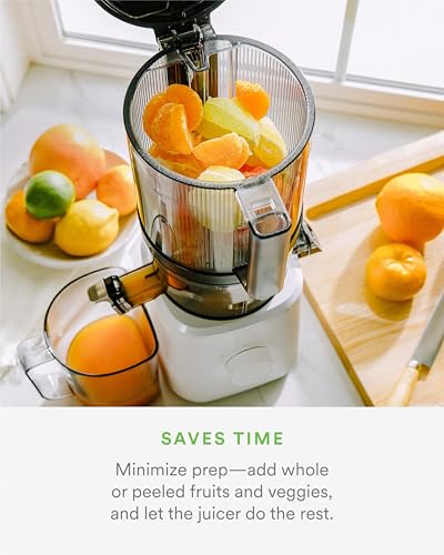 Nama J2 Cold Press Juicer Self Feeding for Hands Free Operation with Wide Mouth Hopper for Whole Recipe Loading, Zero Waste Masticating Juicer For More Juice, Less Pulp �� Easy Cleanup & Assembly: Home & Kitchen